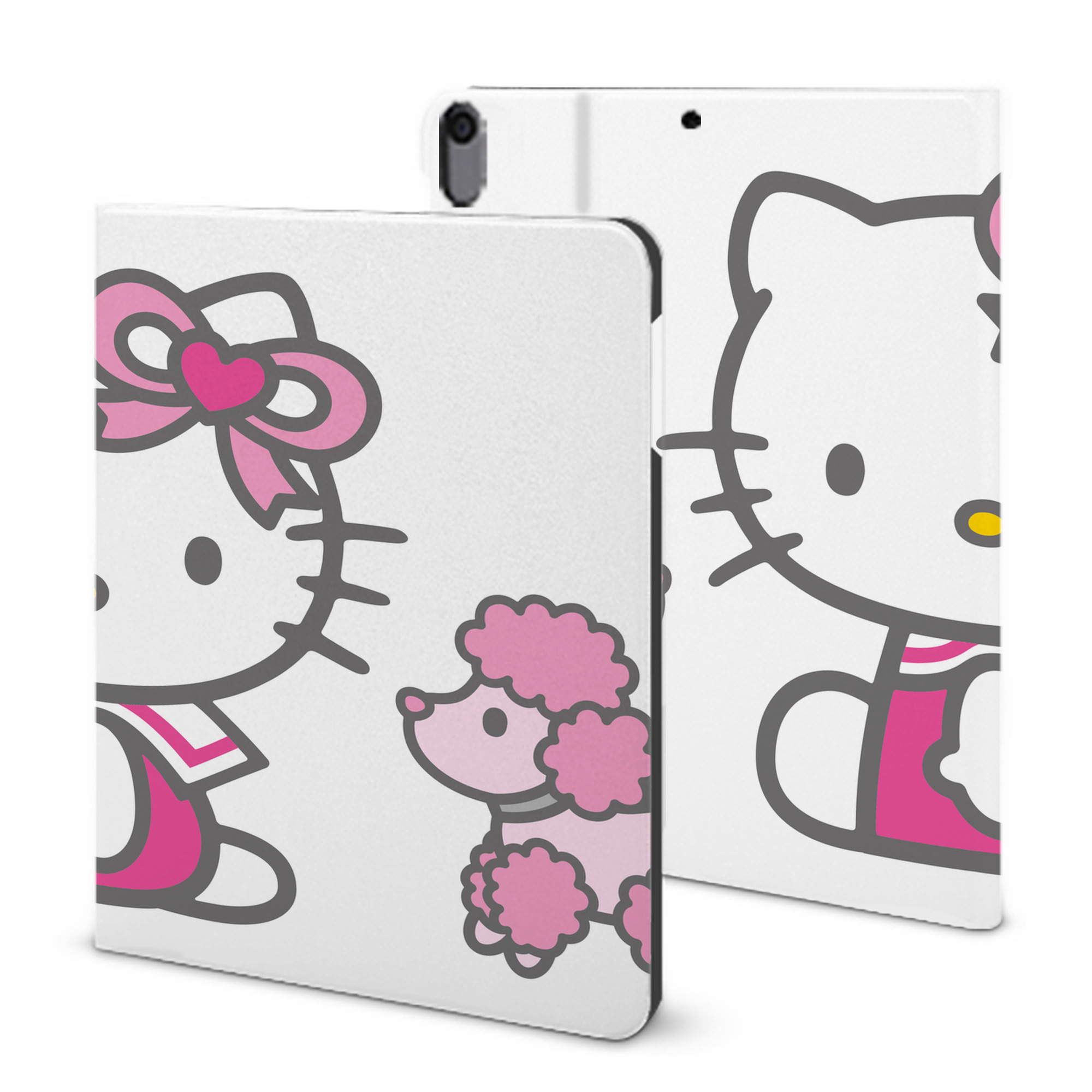 （画像用） Hello Kitty ハローキティ IPad ケース ブック型 PUレザー TPU 耐衝撃 軽量 薄型 ペン収納なし 全面保護 IPad 各モデル対応